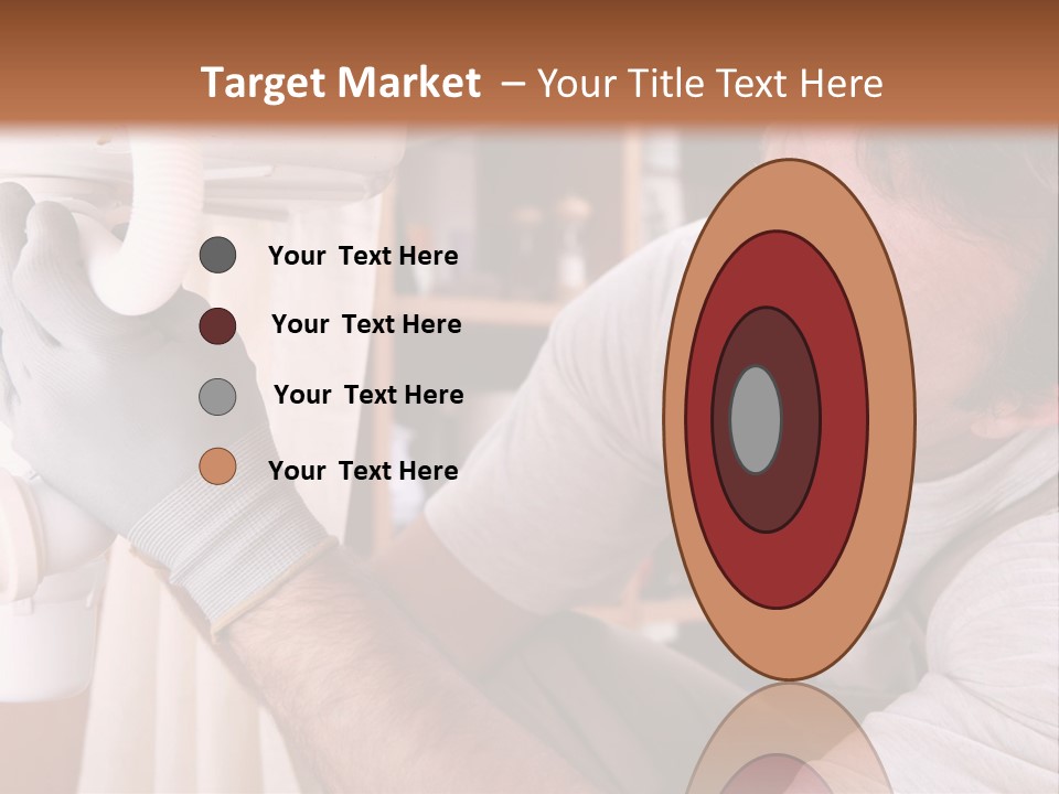 A Man Working On A Pipe In A Kitchen PowerPoint Template