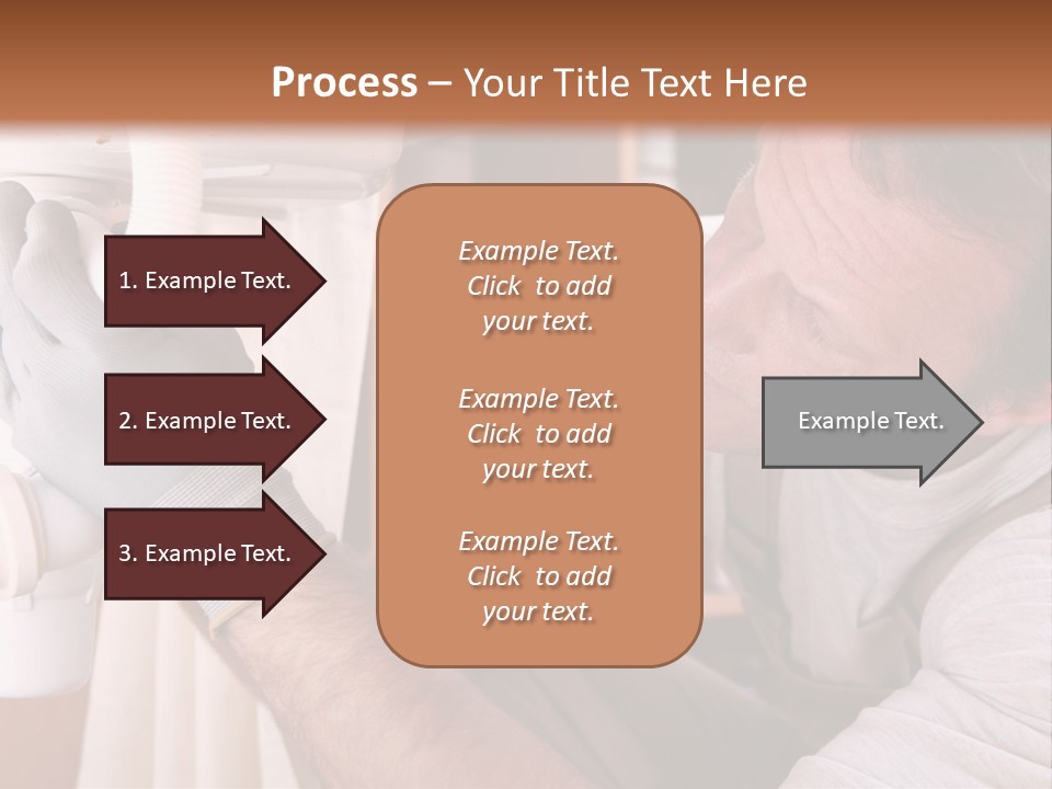 A Man Working On A Pipe In A Kitchen PowerPoint Template