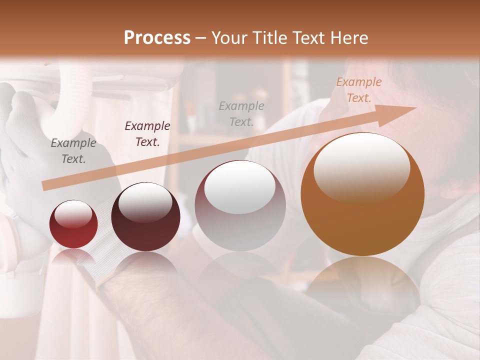 A Man Working On A Pipe In A Kitchen PowerPoint Template