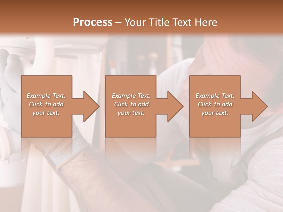 A Man Working On A Pipe In A Kitchen PowerPoint Template