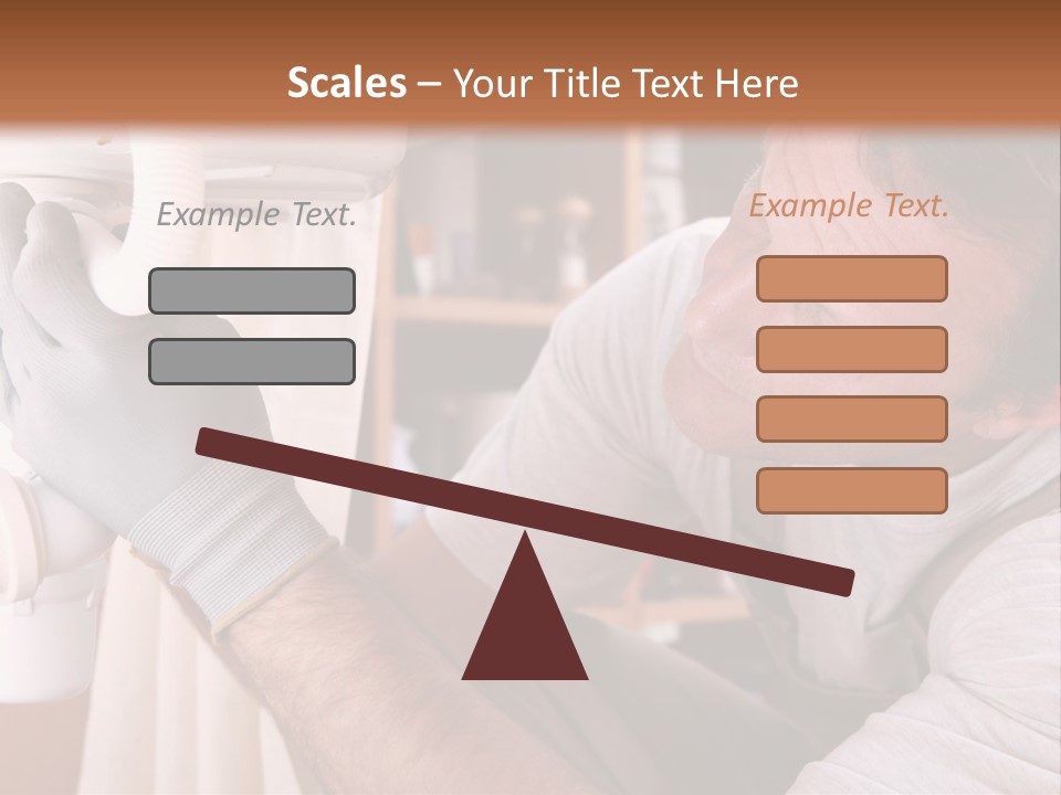 A Man Working On A Pipe In A Kitchen PowerPoint Template