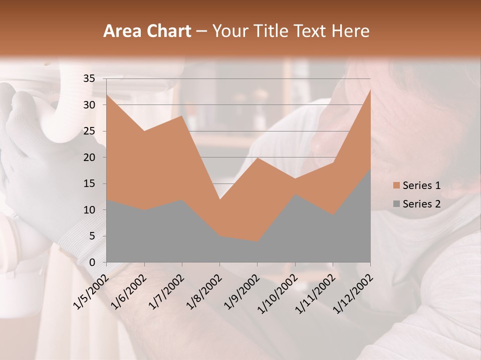 A Man Working On A Pipe In A Kitchen PowerPoint Template