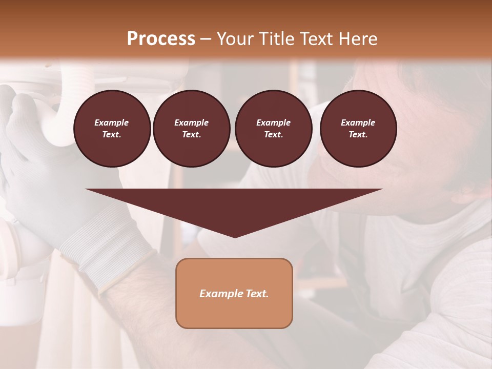 A Man Working On A Pipe In A Kitchen PowerPoint Template