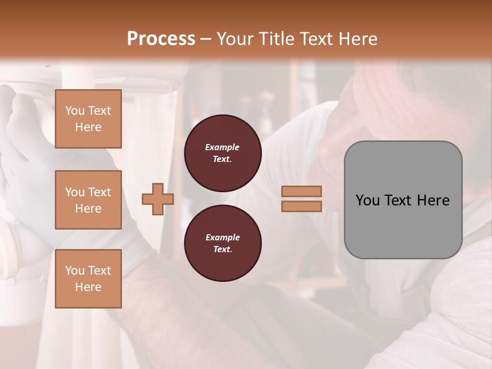 A Man Working On A Pipe In A Kitchen PowerPoint Template