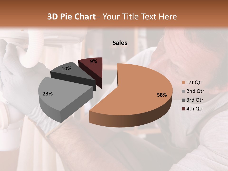 A Man Working On A Pipe In A Kitchen PowerPoint Template