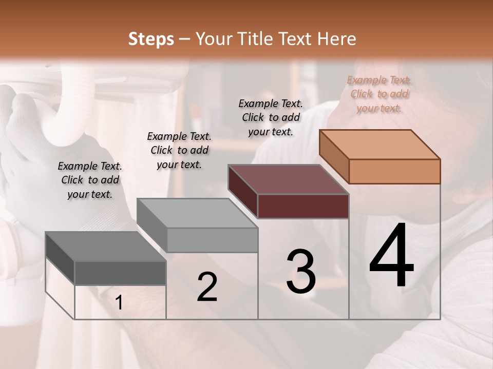 A Man Working On A Pipe In A Kitchen PowerPoint Template