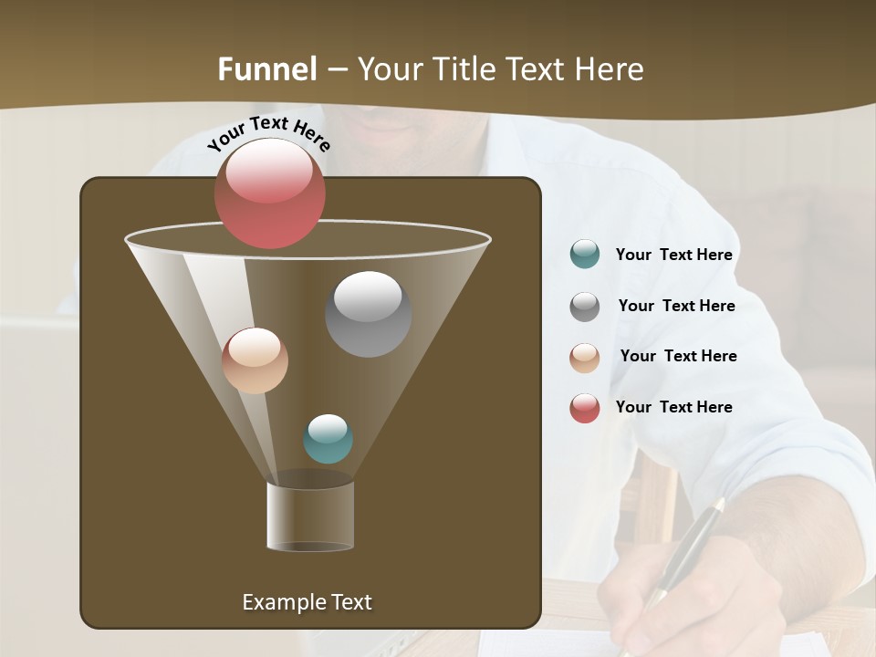 A Man Sitting At A Desk Writing On A Piece Of Paper PowerPoint Template
