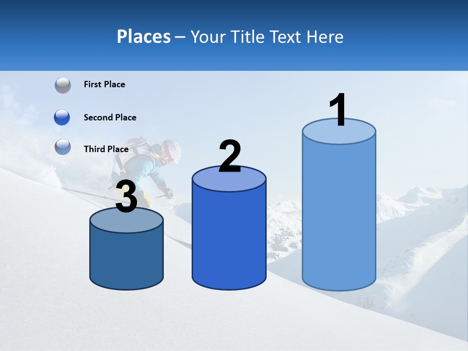 A Person Riding Skis Down A Snow Covered Slope PowerPoint Template