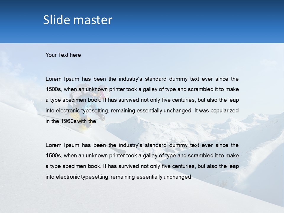 A Person Riding Skis Down A Snow Covered Slope PowerPoint Template