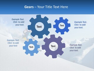 A Person Riding Skis Down A Snow Covered Slope PowerPoint Template