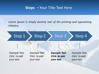 A Person Riding Skis Down A Snow Covered Slope PowerPoint Template