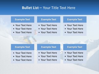 A Person Riding Skis Down A Snow Covered Slope PowerPoint Template