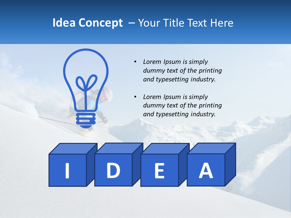 A Person Riding Skis Down A Snow Covered Slope PowerPoint Template