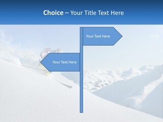 A Person Riding Skis Down A Snow Covered Slope PowerPoint Template