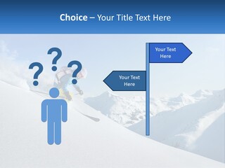 A Person Riding Skis Down A Snow Covered Slope PowerPoint Template