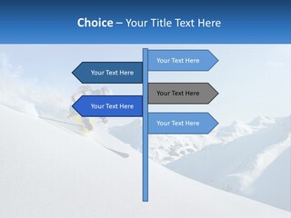 A Person Riding Skis Down A Snow Covered Slope PowerPoint Template