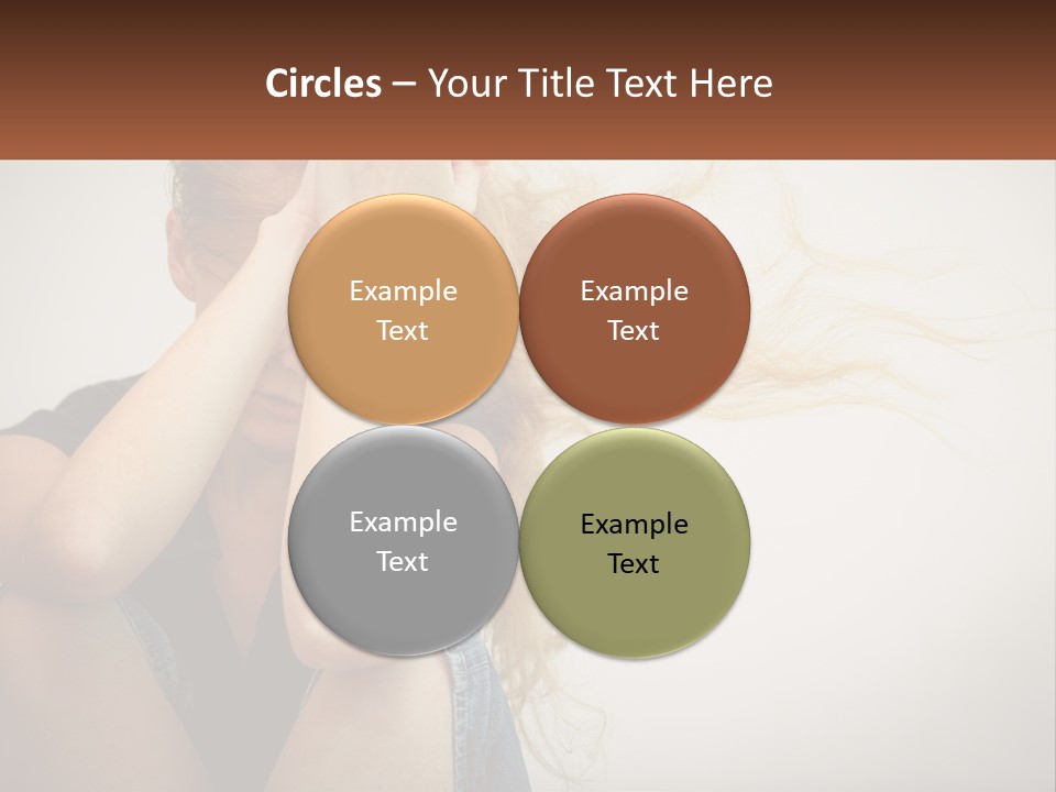 A Woman Holding A Sign That Says Name Of Presentation Company Name PowerPoint Template