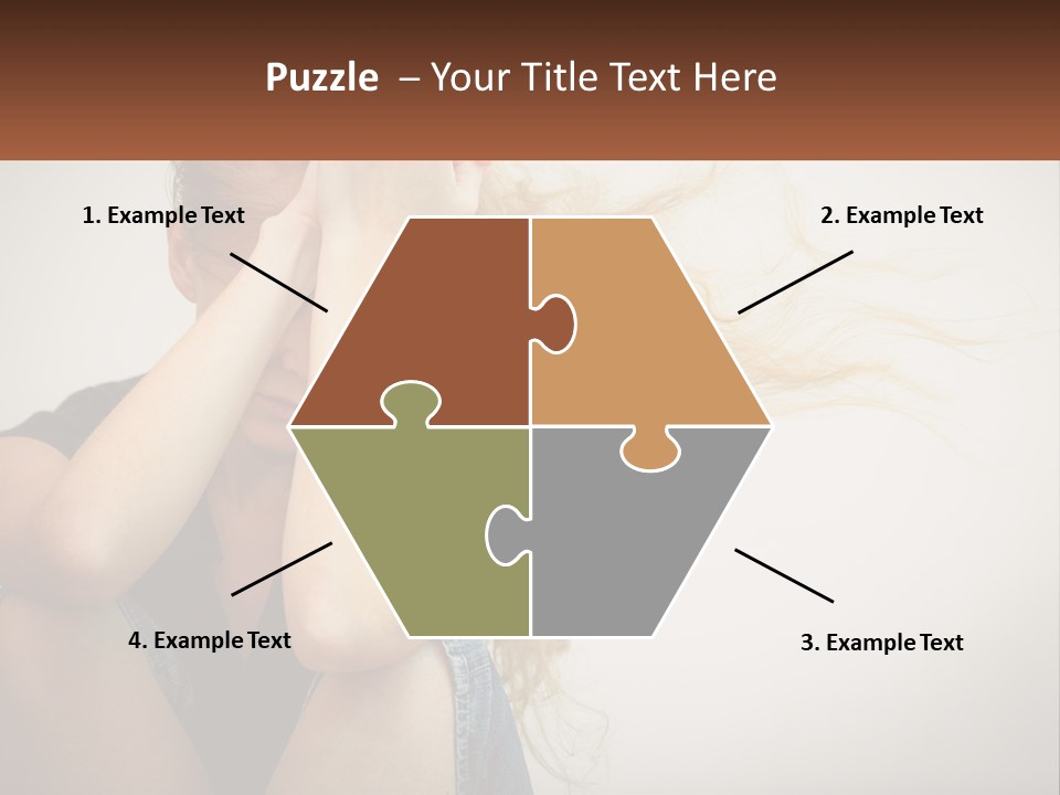 A Woman Holding A Sign That Says Name Of Presentation Company Name PowerPoint Template