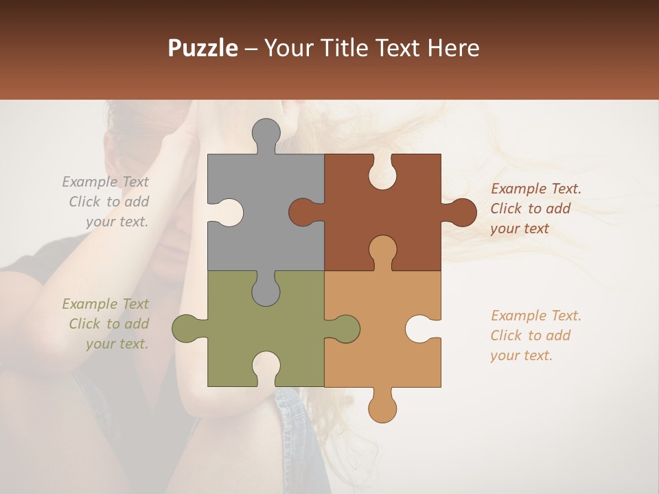 A Woman Holding A Sign That Says Name Of Presentation Company Name PowerPoint Template