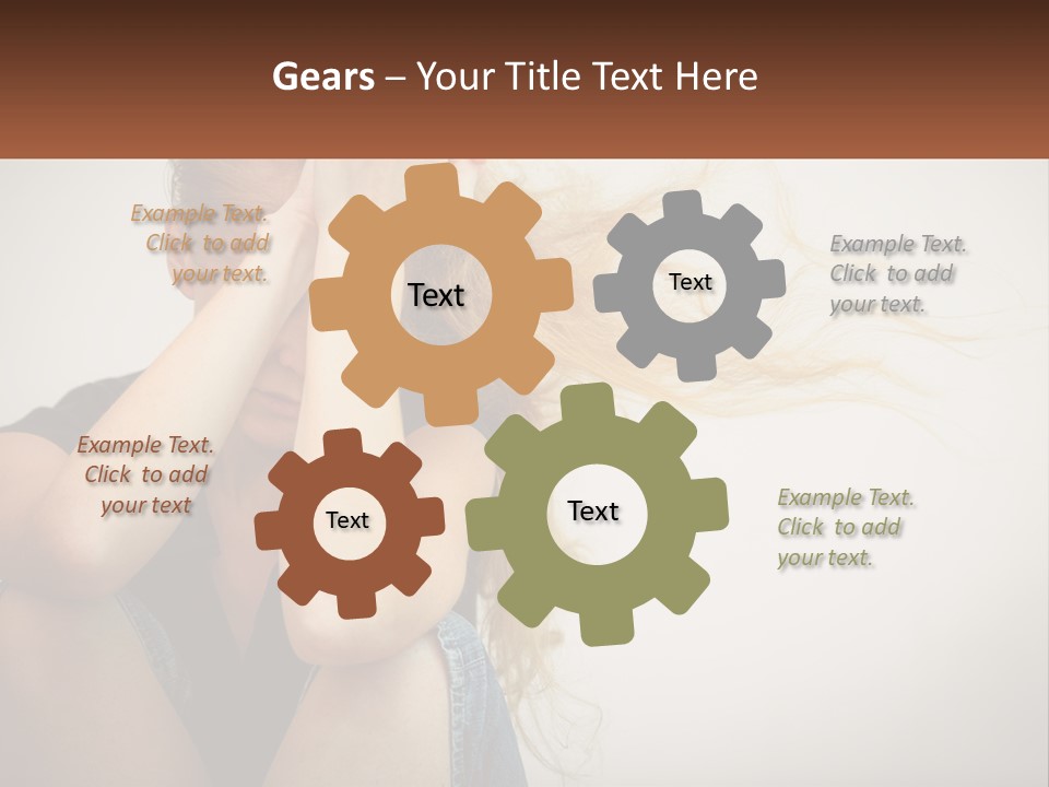 A Woman Holding A Sign That Says Name Of Presentation Company Name PowerPoint Template