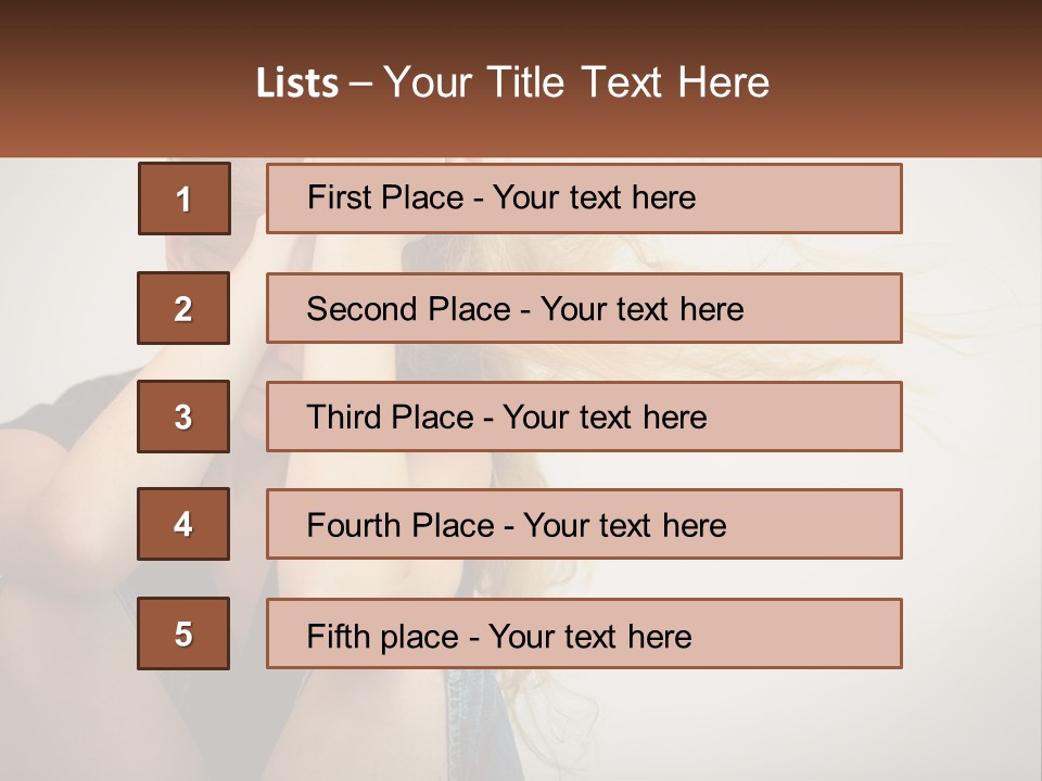 A Woman Holding A Sign That Says Name Of Presentation Company Name PowerPoint Template