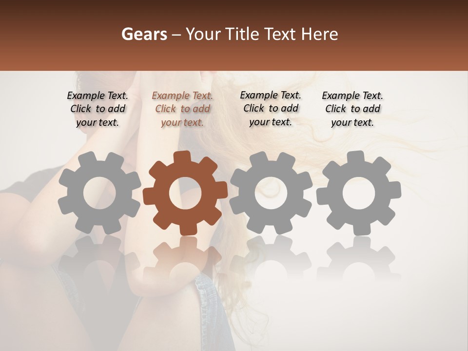 A Woman Holding A Sign That Says Name Of Presentation Company Name PowerPoint Template