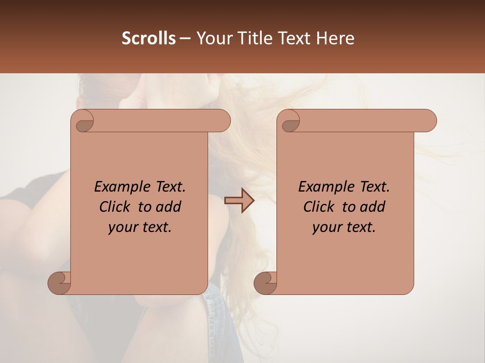 A Woman Holding A Sign That Says Name Of Presentation Company Name PowerPoint Template