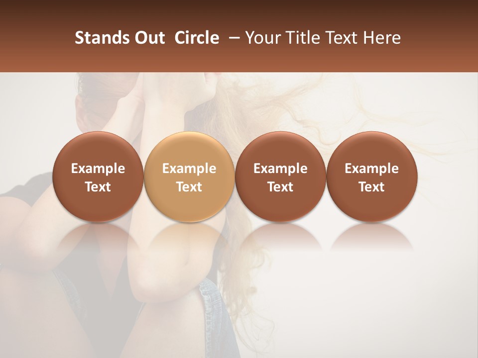 A Woman Holding A Sign That Says Name Of Presentation Company Name PowerPoint Template