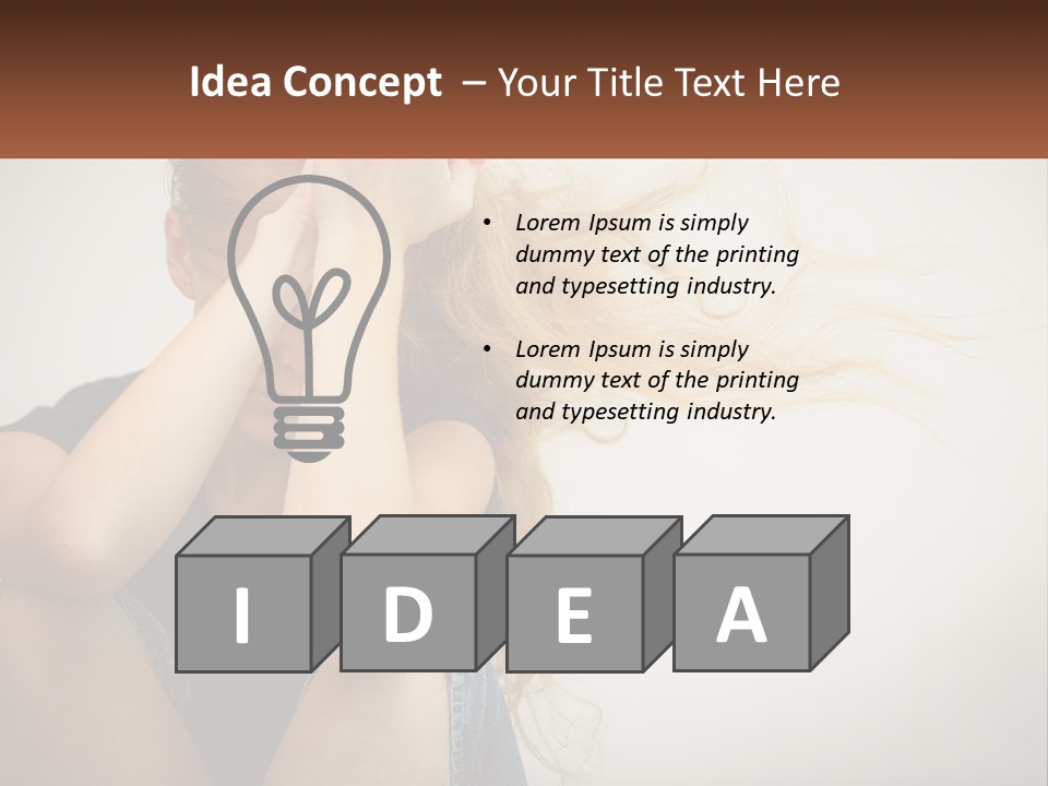 A Woman Holding A Sign That Says Name Of Presentation Company Name PowerPoint Template