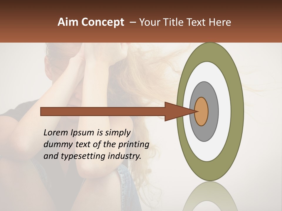 A Woman Holding A Sign That Says Name Of Presentation Company Name PowerPoint Template