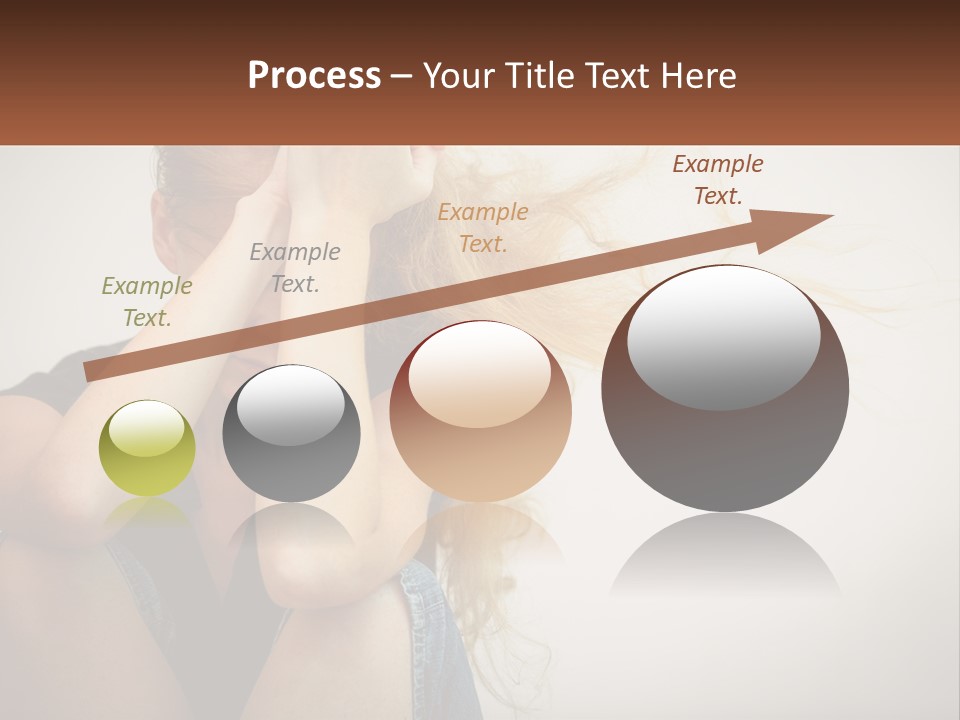 A Woman Holding A Sign That Says Name Of Presentation Company Name PowerPoint Template