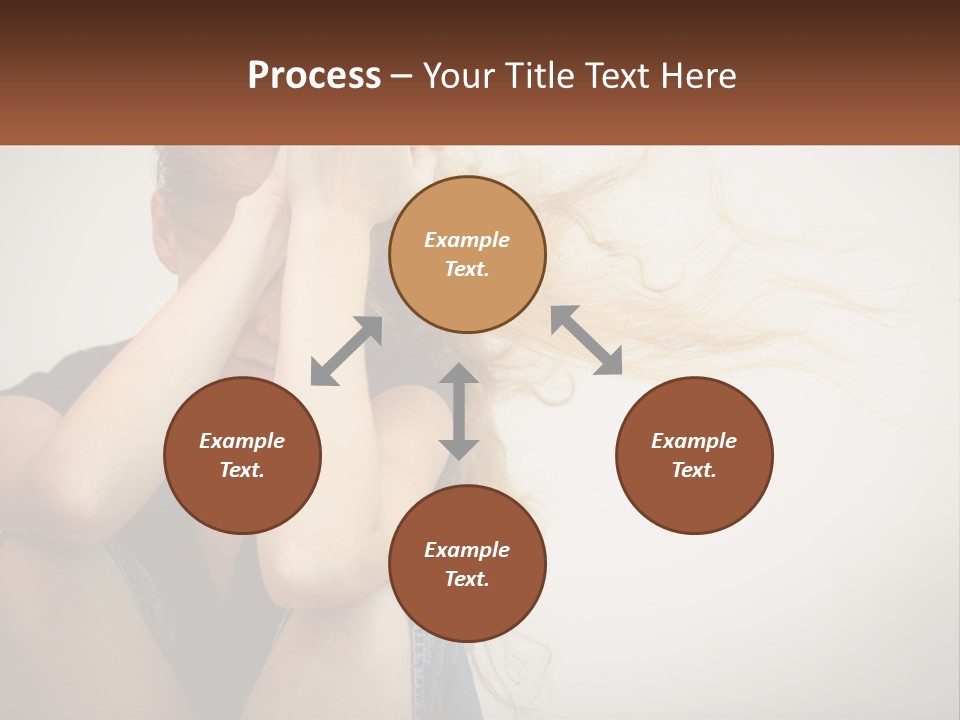 A Woman Holding A Sign That Says Name Of Presentation Company Name PowerPoint Template