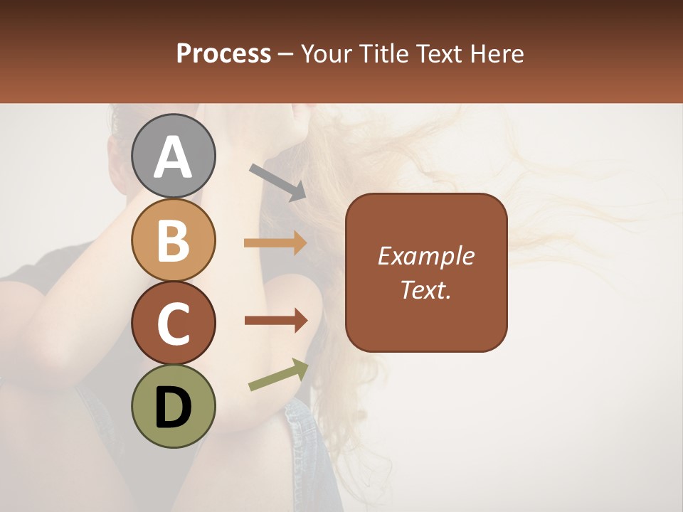 A Woman Holding A Sign That Says Name Of Presentation Company Name PowerPoint Template