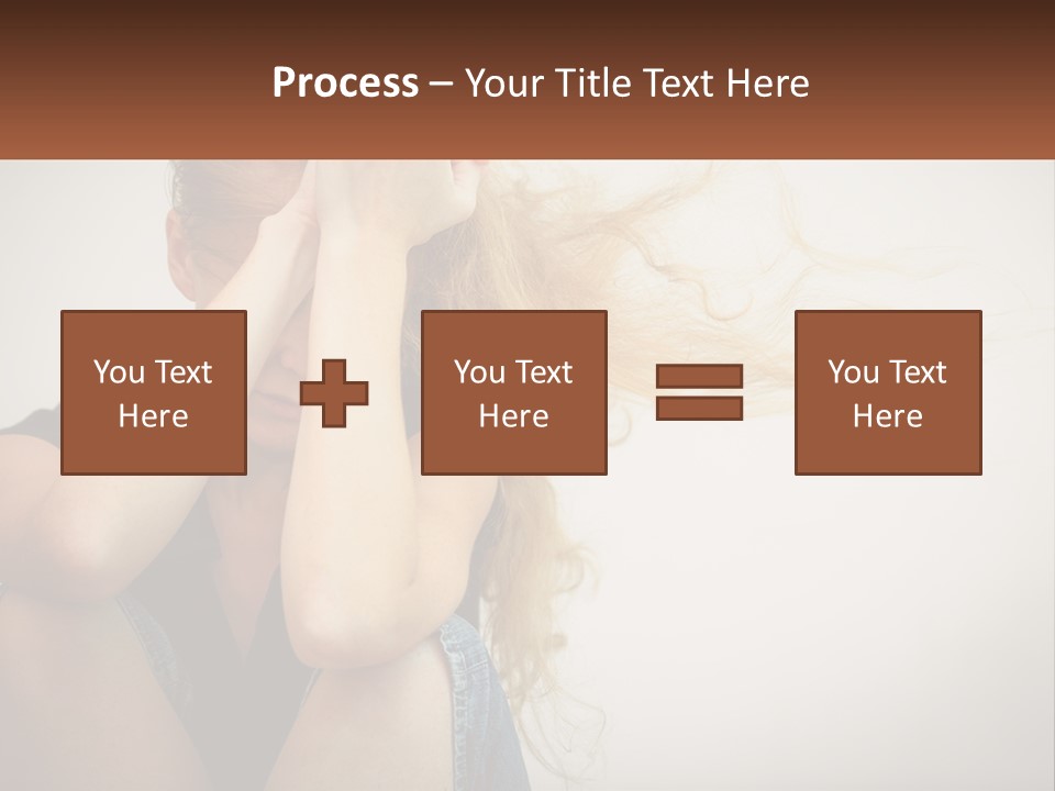 A Woman Holding A Sign That Says Name Of Presentation Company Name PowerPoint Template