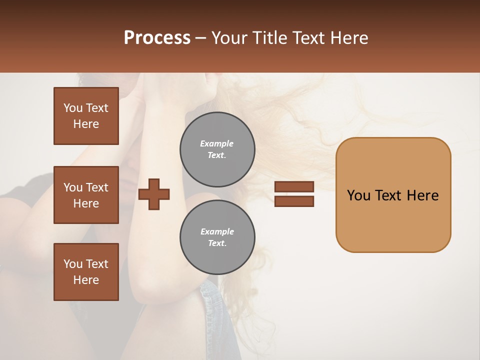A Woman Holding A Sign That Says Name Of Presentation Company Name PowerPoint Template