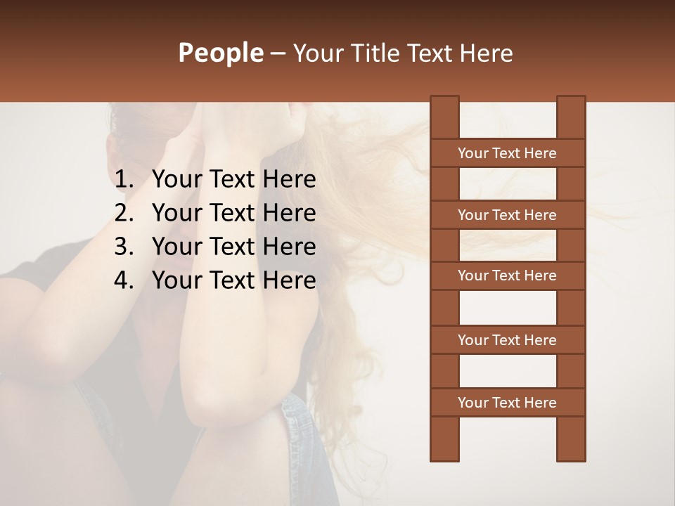 A Woman Holding A Sign That Says Name Of Presentation Company Name PowerPoint Template