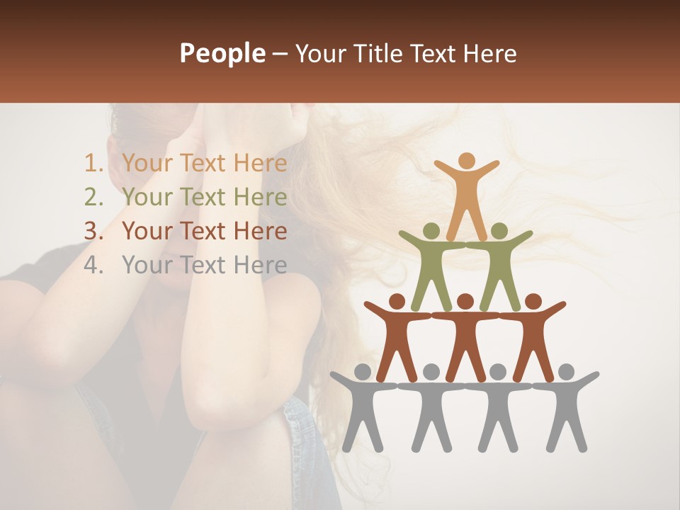 A Woman Holding A Sign That Says Name Of Presentation Company Name PowerPoint Template