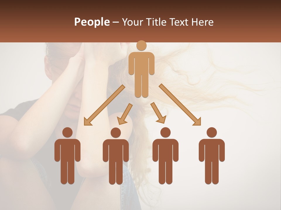 A Woman Holding A Sign That Says Name Of Presentation Company Name PowerPoint Template