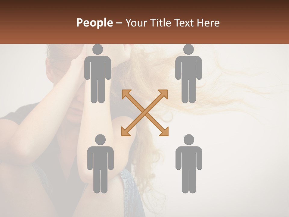 A Woman Holding A Sign That Says Name Of Presentation Company Name PowerPoint Template