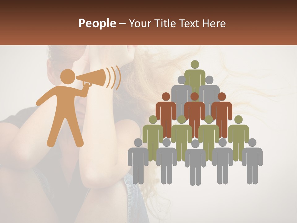 A Woman Holding A Sign That Says Name Of Presentation Company Name PowerPoint Template