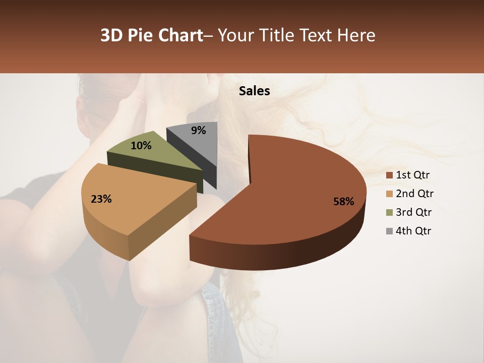 A Woman Holding A Sign That Says Name Of Presentation Company Name PowerPoint Template