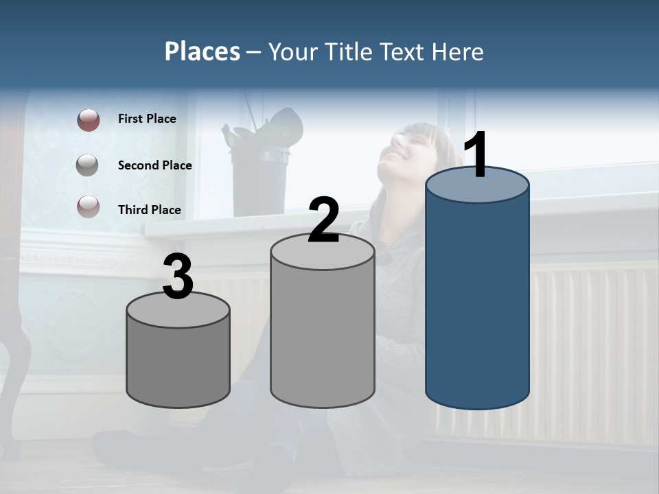 A Woman Sitting On The Floor With A Cup Of Coffee PowerPoint Template