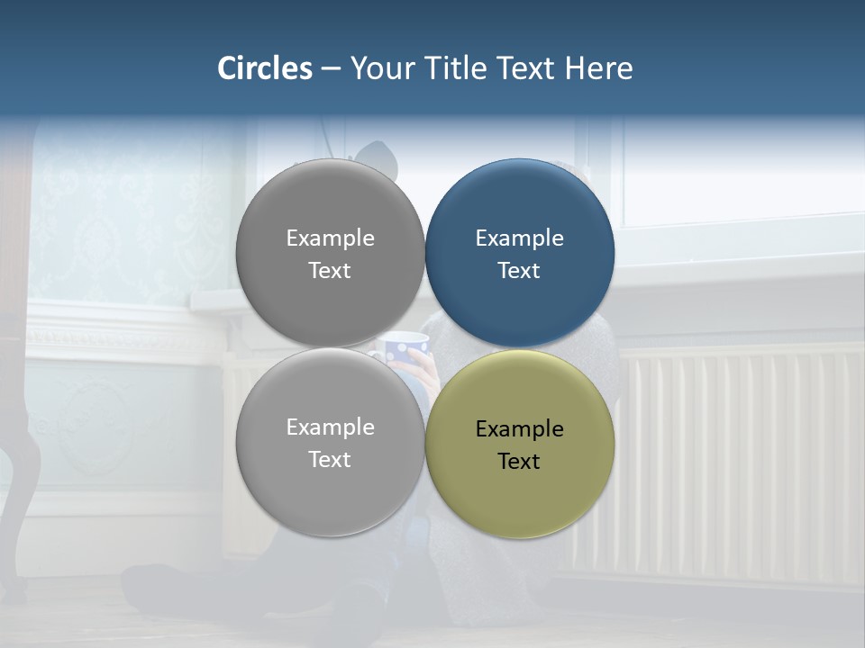 A Woman Sitting On The Floor With A Cup Of Coffee PowerPoint Template