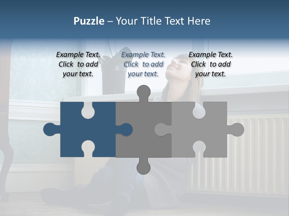 A Woman Sitting On The Floor With A Cup Of Coffee PowerPoint Template