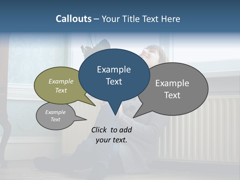 A Woman Sitting On The Floor With A Cup Of Coffee PowerPoint Template