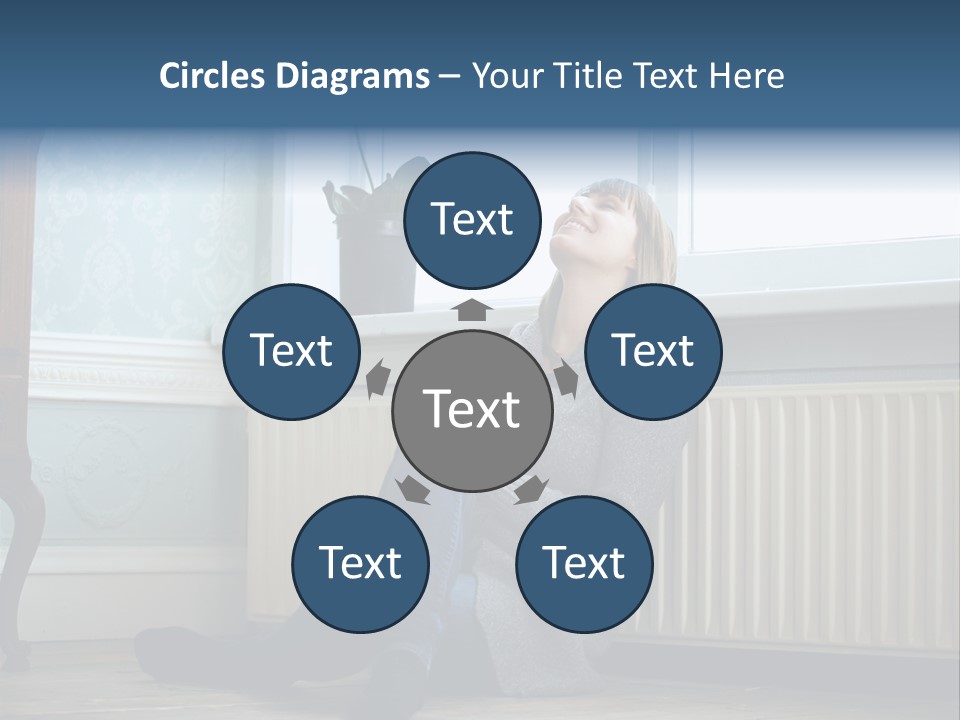 A Woman Sitting On The Floor With A Cup Of Coffee PowerPoint Template