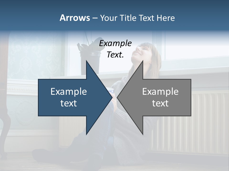 A Woman Sitting On The Floor With A Cup Of Coffee PowerPoint Template