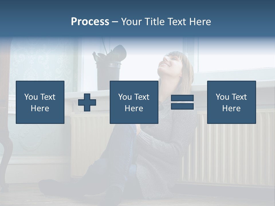 A Woman Sitting On The Floor With A Cup Of Coffee PowerPoint Template