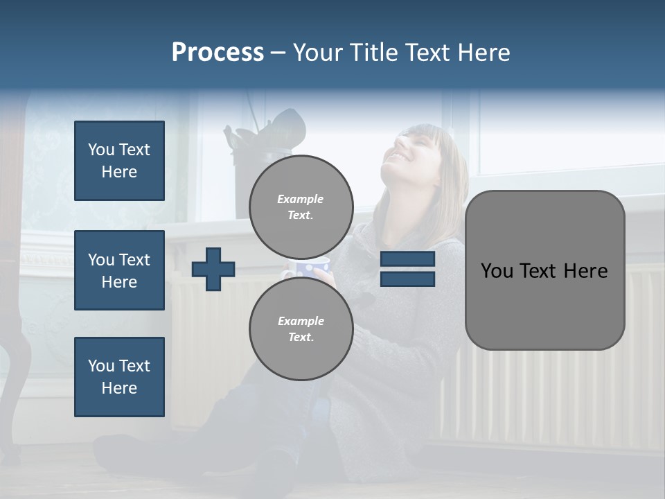 A Woman Sitting On The Floor With A Cup Of Coffee PowerPoint Template
