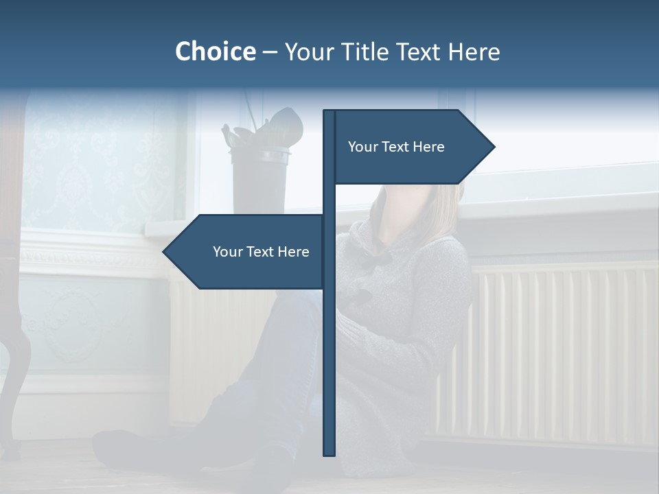 A Woman Sitting On The Floor With A Cup Of Coffee PowerPoint Template